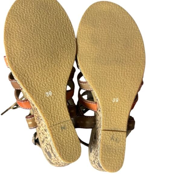 L'ARTISTE Quinne Strappy Slingback  Wedge Sandals Tan Size 39 /US 8 - Picture 12 of 12